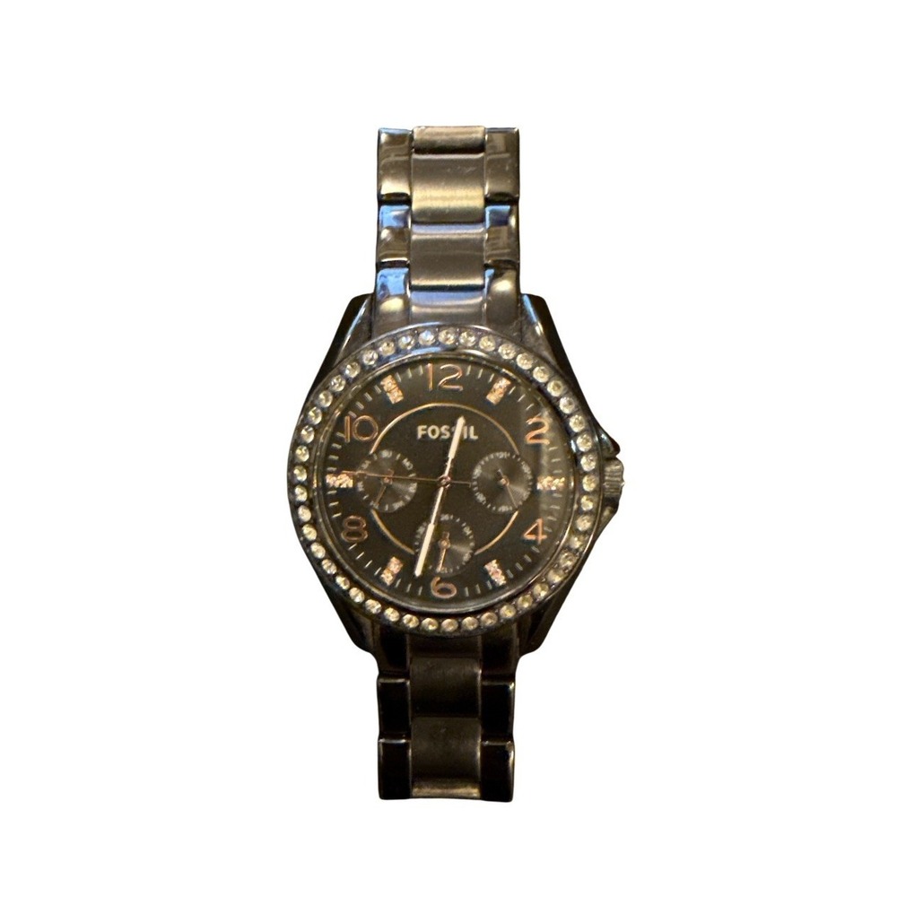 FOSSIL RILEY Multi-Function Black Dial St. Steel Women's Watch ES3644‎ Read
